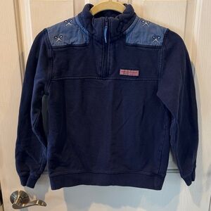 Vineyard Vines Kids Navy and Light Blue Pullover - Lacrosse Theme